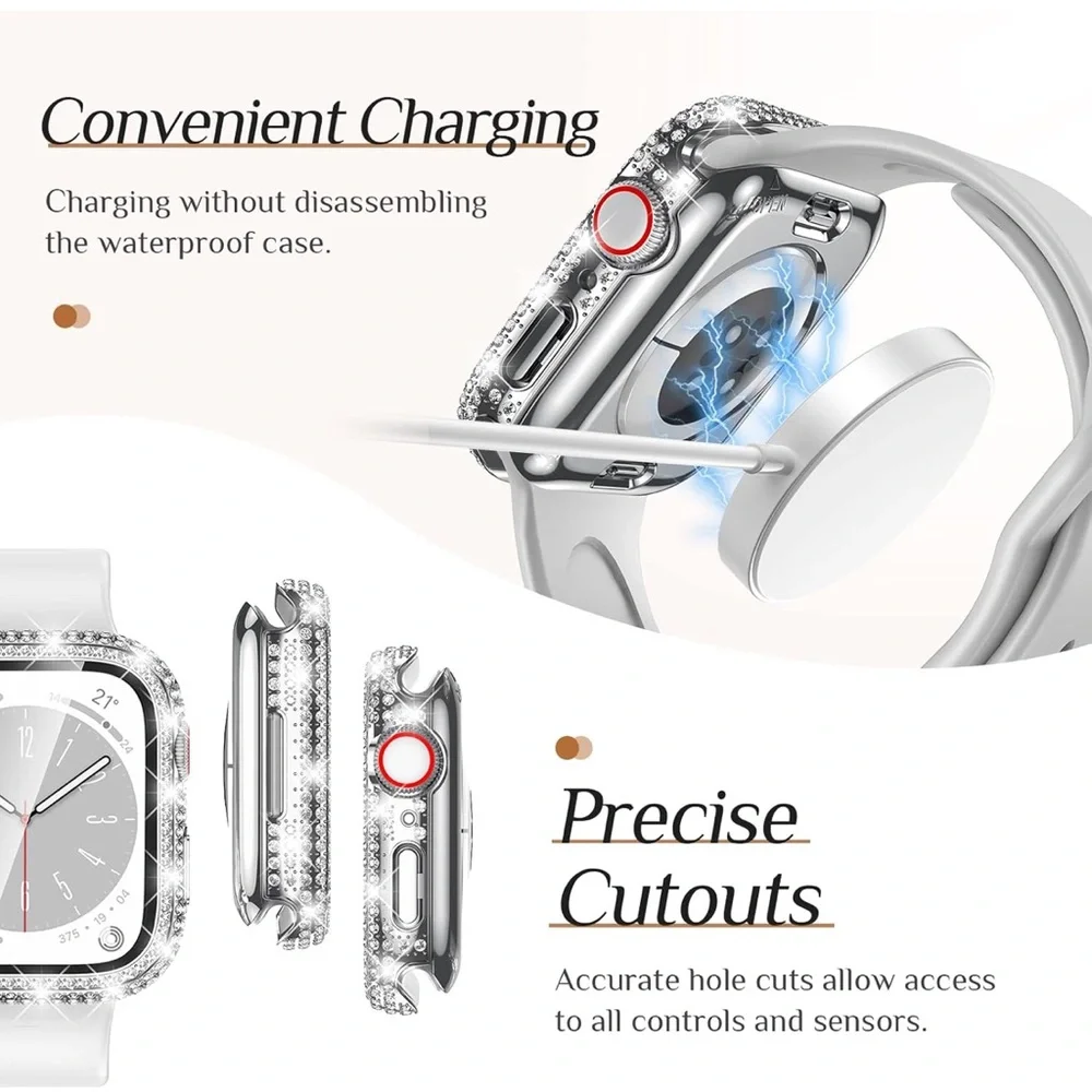 NIP Goton Bling Waterproof Case & Magnetic Band Compatible with Apple Watch 40mm